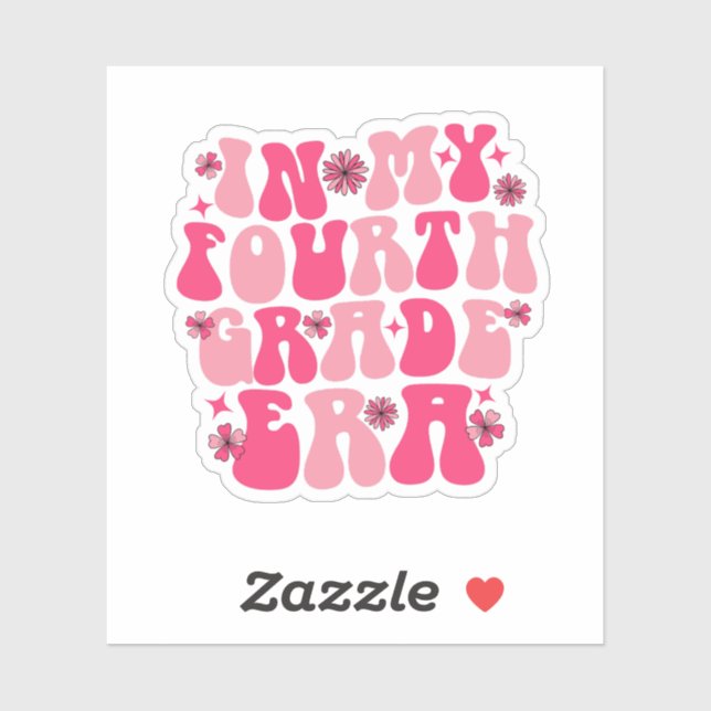 Pegatina En mi cuarto grado (Hoja)