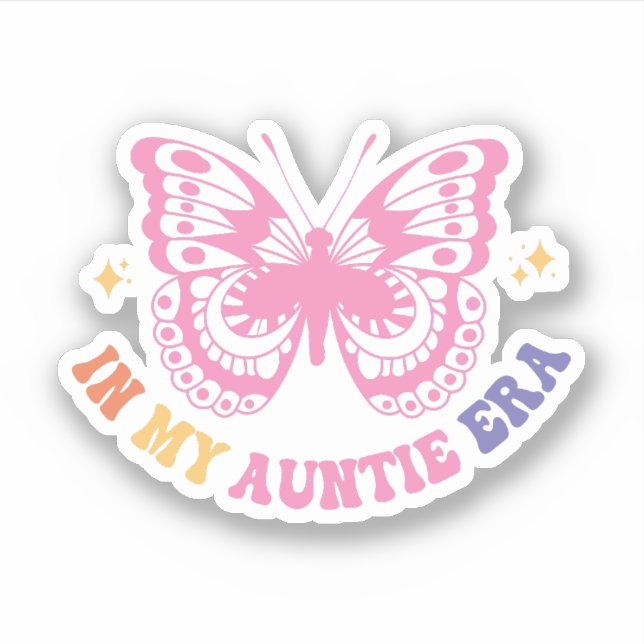 Pegatina En mi era de la tía, Invitación de bebé para tía G (Anverso)
