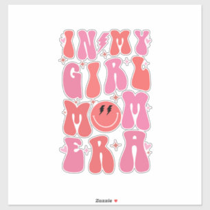 Pegatina En Mi Era de Mamá de Niña Retro Groovy Día de la M