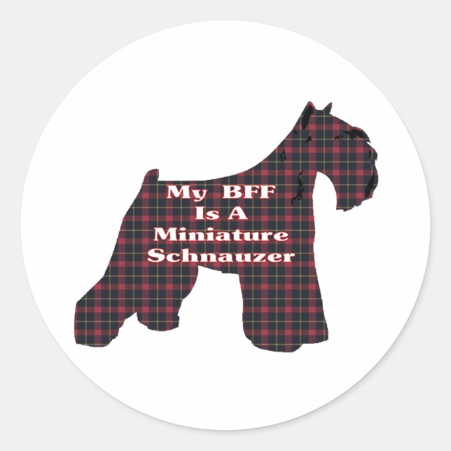 Pegatina en miniatura de Schnauzer BFF (Anverso)