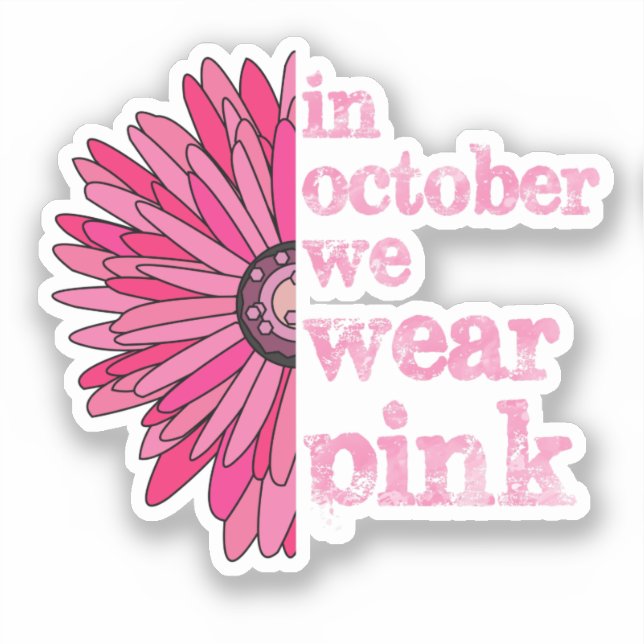 Pegatina En Octubre Usamos Rosa (Anverso)