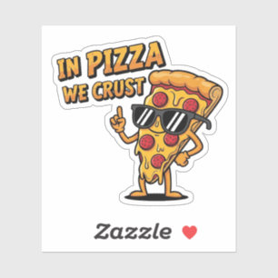 Pegatina En Pizza Nosotros Crust – Ilustración Fría de Pun
