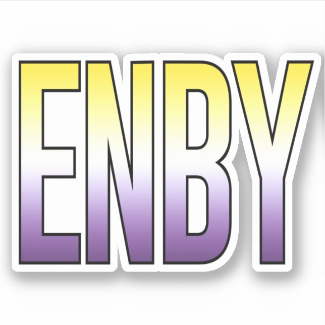 Pegatina ENBY - No binario (Anverso)