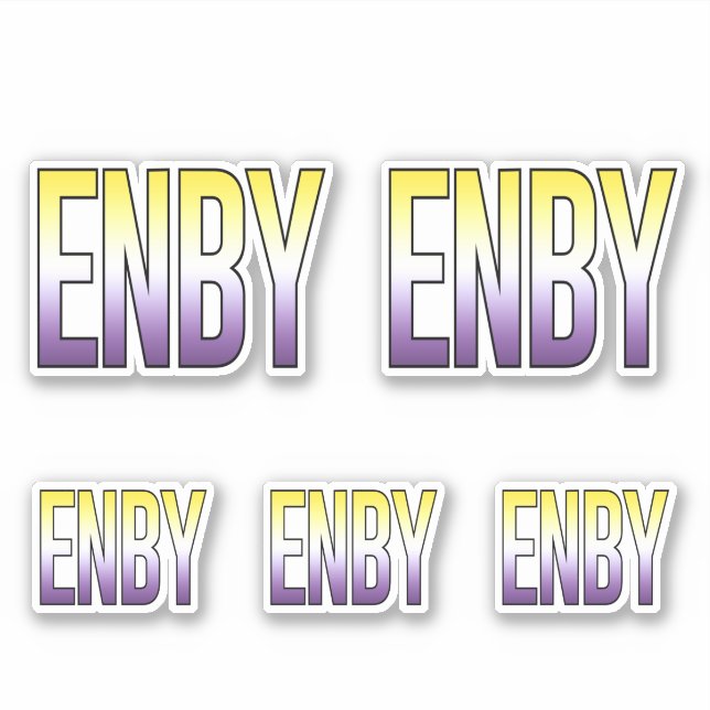 Pegatina ENBY - No binario (Anverso)
