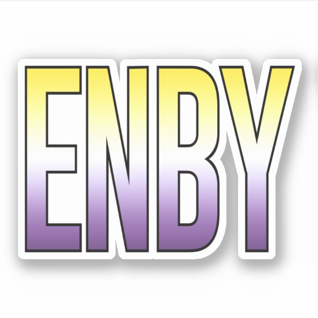 Pegatina ENBY - No binario (Anverso)