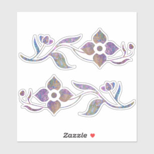 Pegatina encantado de flores de batik forestal