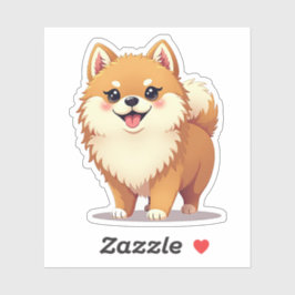 Pegatina Encantador Pomeraniano, deslumbramiento de Kawaii,