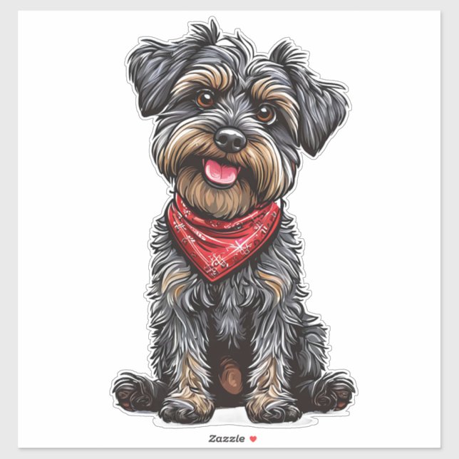 Pegatina Encantadora ilustración de un perro adorable (Hoja)