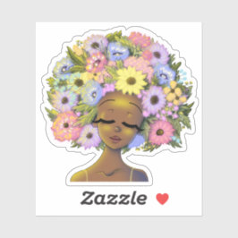 Pegatina Encantadora mujer afroamericana