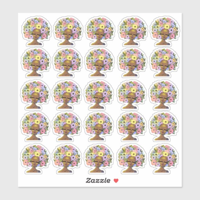 Pegatina Encantadoras mujeres afroamericanas (Hoja)