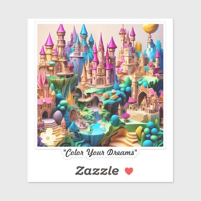 Pegatina "Encantados paisajes de sueños develados" (Hoja)