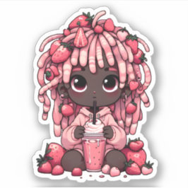 Pegatina Encanto de las fresas: Kawaii, un chico animo de p