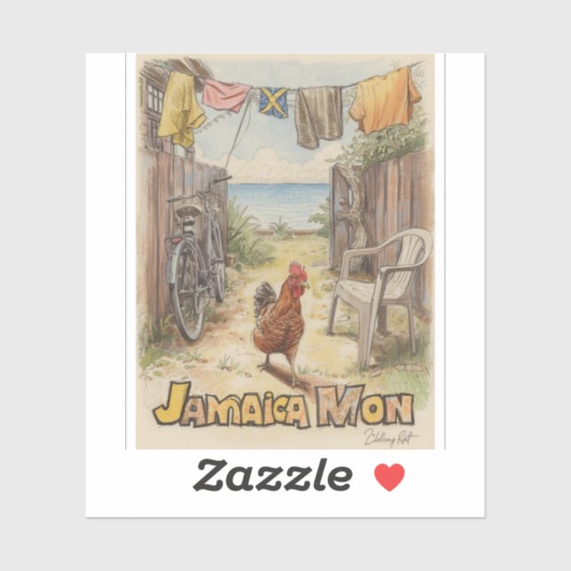 Pegatina encanto tropical de Jamaica (Hoja)