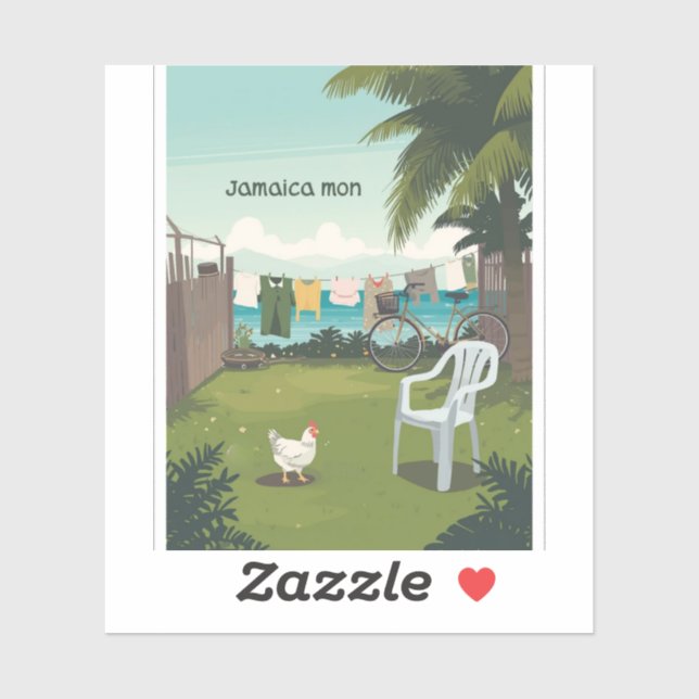 Pegatina encanto tropical de Jamaica (Hoja)