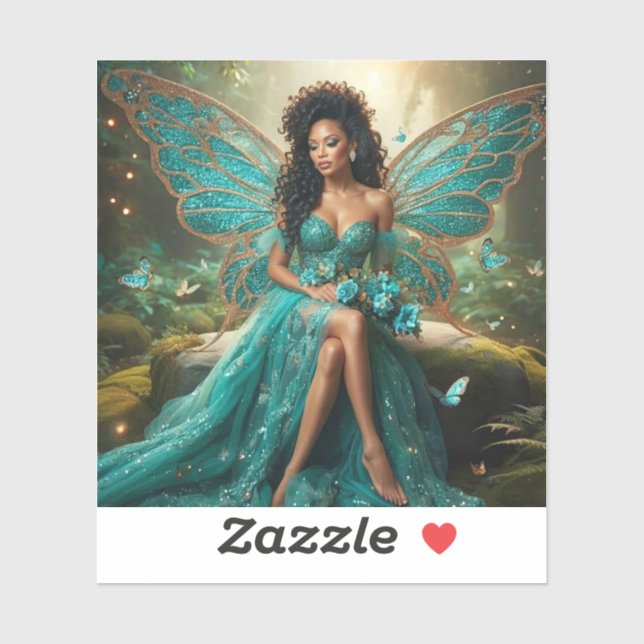 Pegatina Enchanted Butterfly Queen in the Mystic Forest (Hoja)