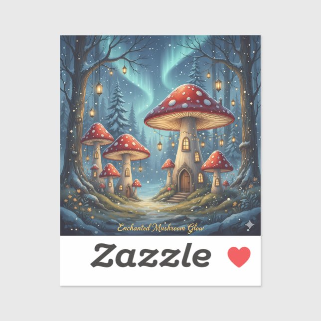 Pegatina  Enchanted Mushroom Glow Mug – Magical Fairy Fores (Hoja)