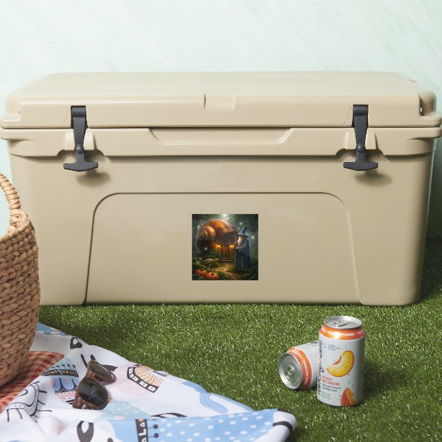 Pegatina Enchanted wizard and snail house, magical fant tea (Enfriador)