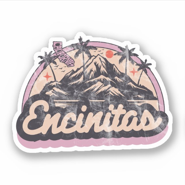 Pegatina Encinitas, California (Anverso)