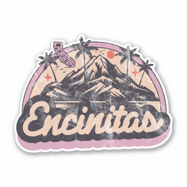 Pegatina Encinitas, California (Anverso)