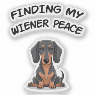 Pegatina Encontrar mi regalo Dachshund de Wiener Peace