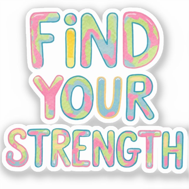 Pegatina Encuentra tu fuerza (Anverso)