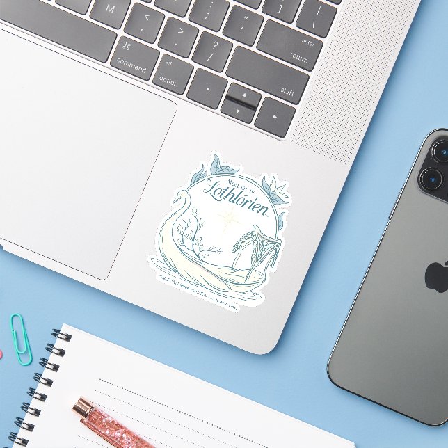 Pegatina Encuentrame en LOTHLORIEN™ - Barco Cisne (Ordenado portátil con iPhone)