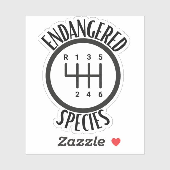 Pegatina Endangered Species Stick Shift Bumper Sticker (Hoja)