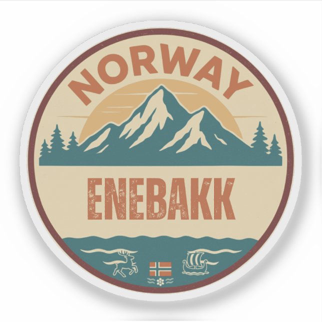 Pegatina Enebakk, Noruega Norge (Anverso)