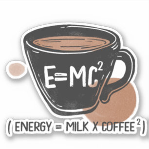 Pegatina Energía de amante del café divertida