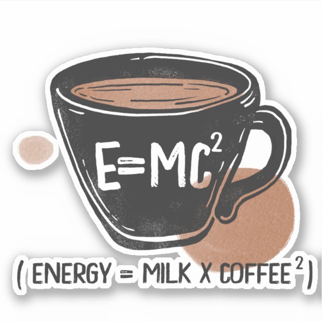 Pegatina Energía de amante del café divertida  (Anverso)
