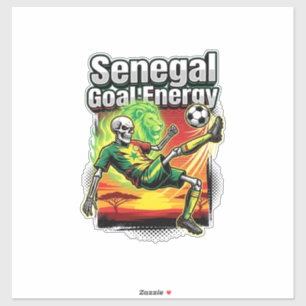 Pegatina Energía del Gol de Senegal Esqueleto Delantero Nac