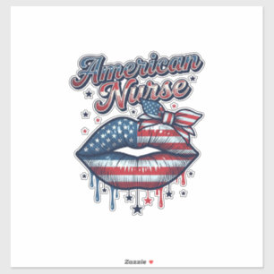 Pegatina Enfermera Americana Diseño de Camiseta Vectorial L