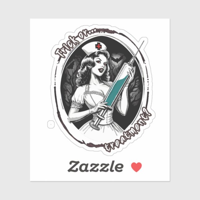 Pegatina Enfermera de Halloween (Hoja)