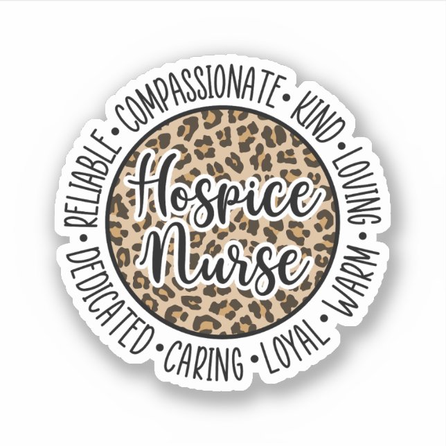 Pegatina Enfermera de hospicio, regalo de agradecimiento de (Anverso)