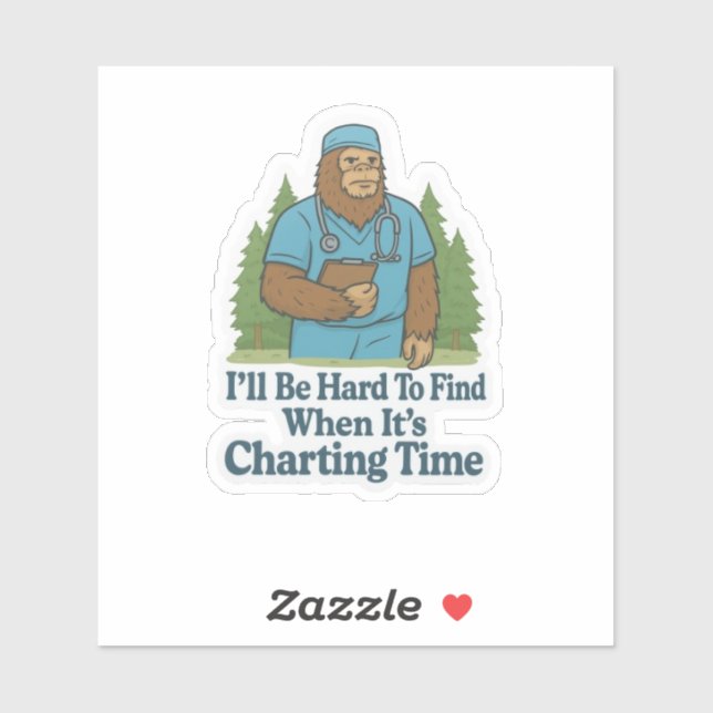 Pegatina Enfermera de pie grande (Hoja)