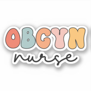 Pegatina Enfermera de Retro OBGYN