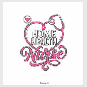 Pegatina Enfermera de salud en casa Diseño de camiseta con 