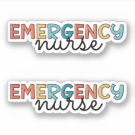 Pegatina Enfermera de urgencias ER Enfermera retro