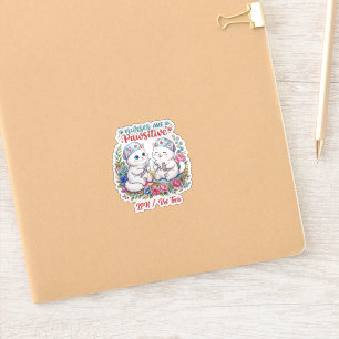 Pegatina Enfermera Gato Blanco Adorable Acuarela Personaliz