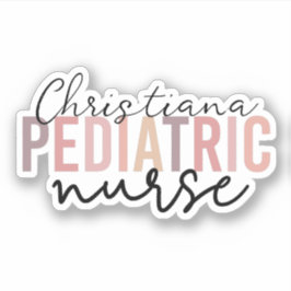 Pegatina Enfermera pediátrica personalizada de enfermería p