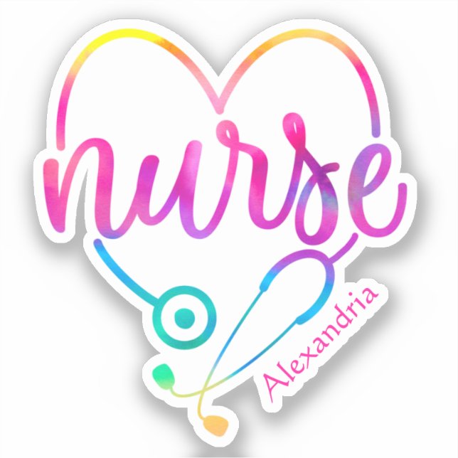 Pegatina Enfermera Stethoscope (Anverso)