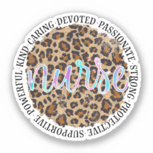 Pegatina "Enfermera" y rasgos inspiradores - impresión de l