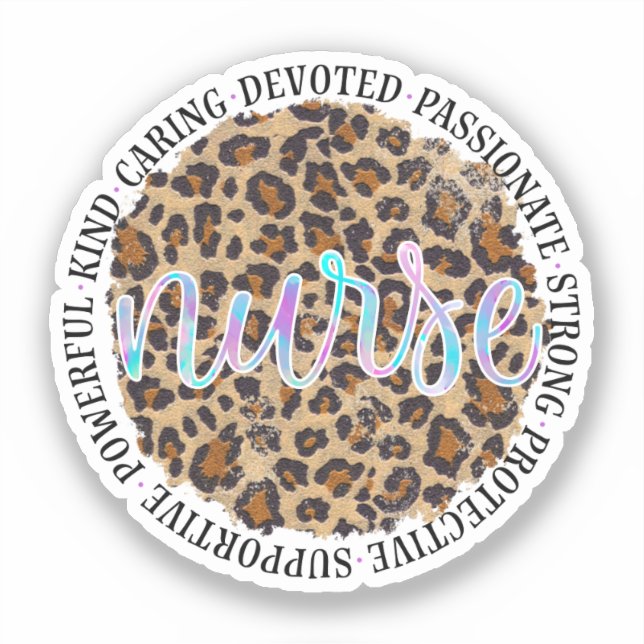 Pegatina "Enfermera" y rasgos inspiradores - impresión de l (Anverso)