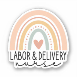 Pegatina Enfermería Arcoiris, L y D de enfermera de trabajo