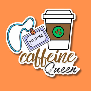 Pegatina Enfermería cafeína reina impermeable