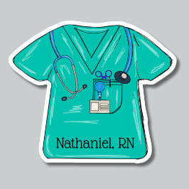 Pegatina Enfermería verde crujiente Monograma superior impe