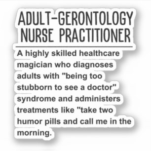 Pegatina Enfermero de enfermería de gerontología para adult
