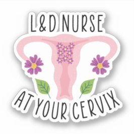 Pegatina Enfermero de L&D en su enfermero de Cervix, parto 