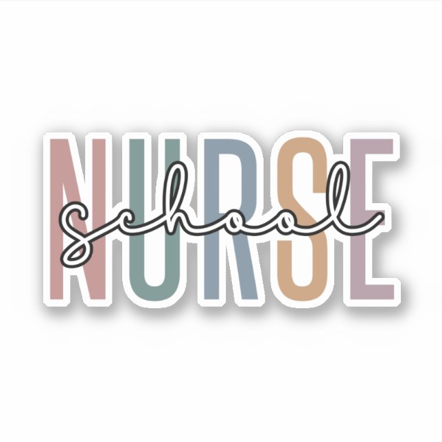 Pegatina Enfermero escolar | Enfermero escolar RN aprecio r (Anverso)