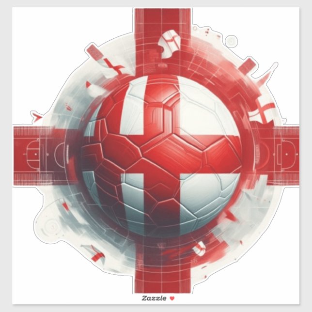 Pegatina England flag with football (Hoja)